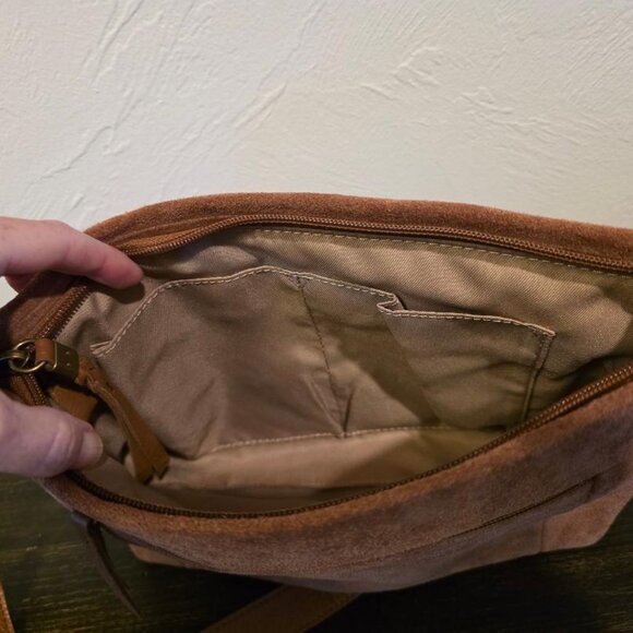 NWT The Sak Melrose Suede Crossbody/Shoulder Bag, Tobacco Brown - Picture 3 of 5